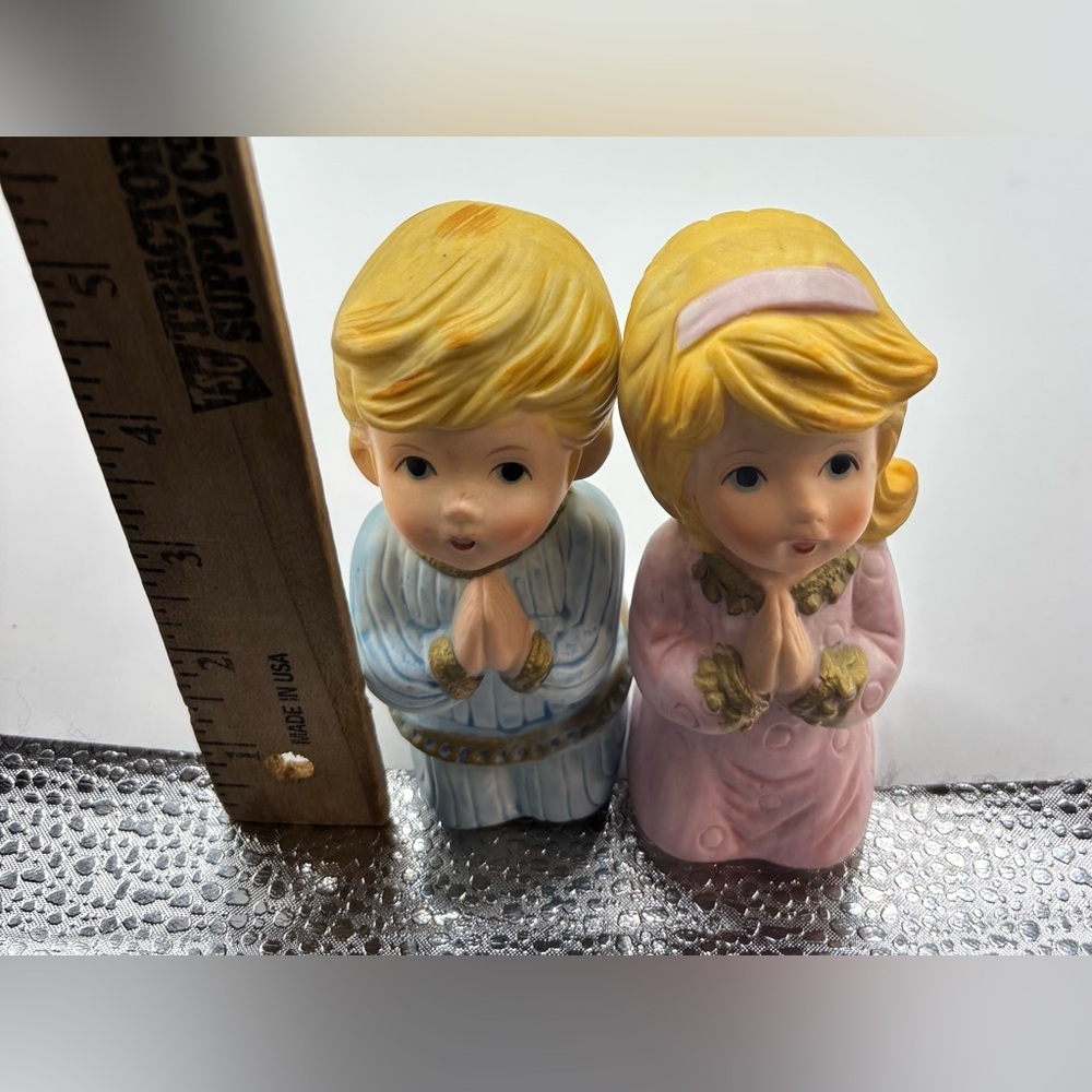 HOMCO 5211 Praying Boy Girl Figurines Set Vintage Home Interiors Taiwan Pair - Picture 4 of 4
